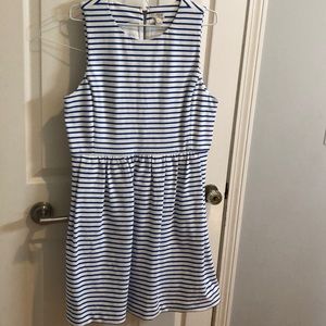 JCrew Summer Striped Dress Blue/White L